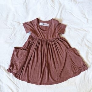 Remie Girl Day Dress w/ Pockets in Mauve
